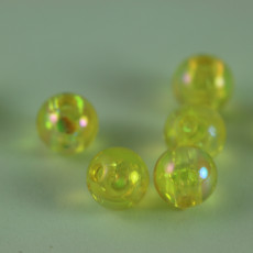 YELLOW FLUORESCENT BEADS 6 MM