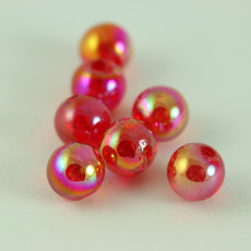 RED FLUORESCENT BEADS 6 MM