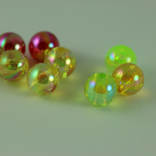 ASSORTED FLUORESCENT BEADS 8 MM